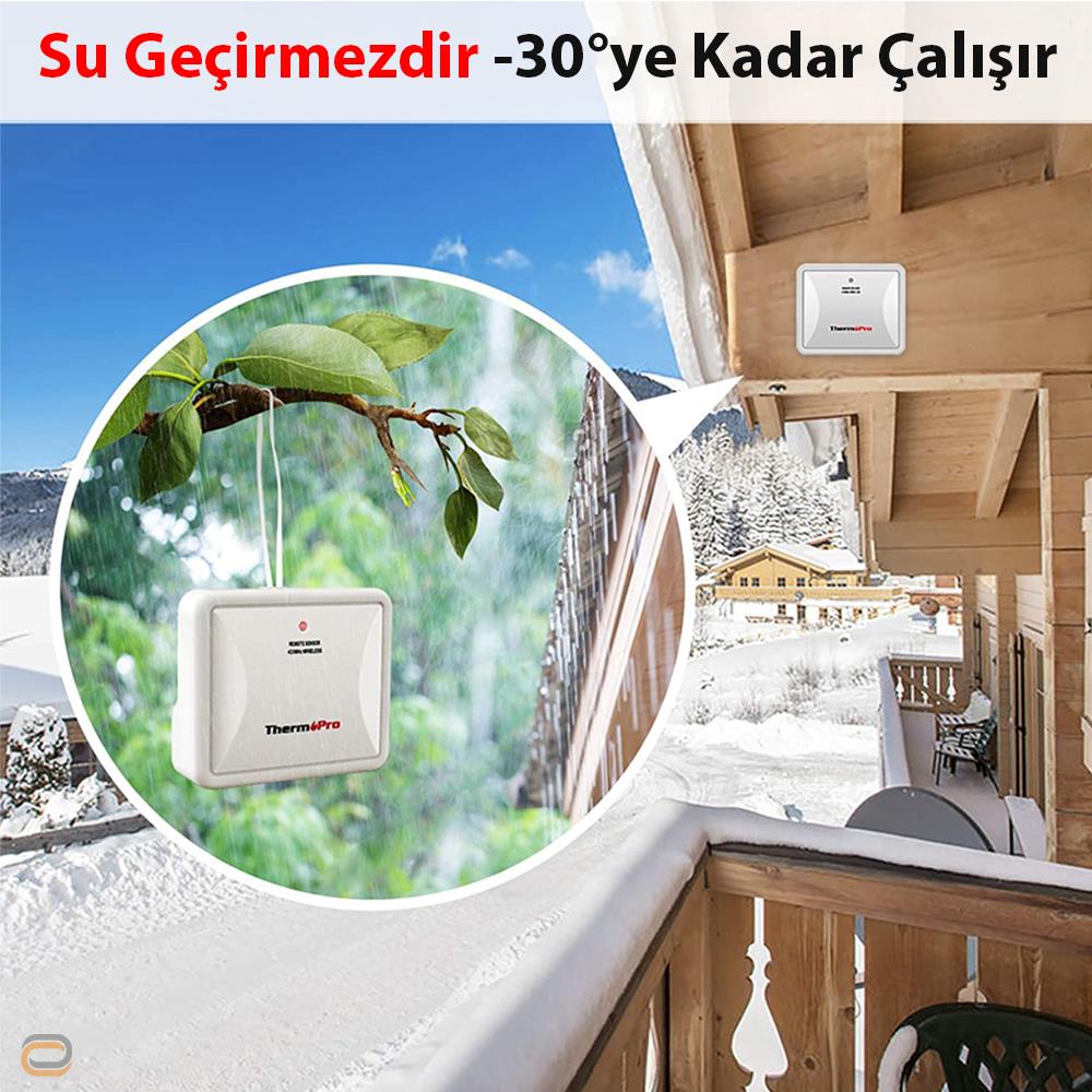 ThermoPro TP67A Wifi İç-Dış Mekan Dijital Isı,Nem,Basınç Ölçer OUTLET