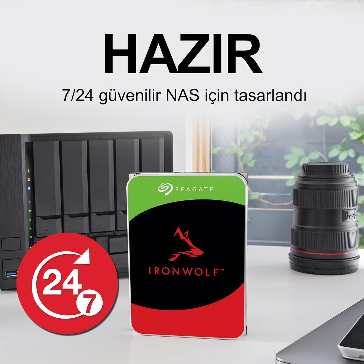 SEAGATE ST8000VN004 IRONWOLF 3.5" 8TB 7200rpm 256mb Sata 7/24 NAS Harddisk