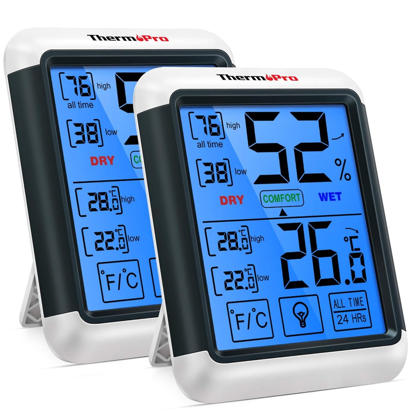 ThermoPro TP55 Termometre İç Mekan Dijital Isı ve Nem Ölçer