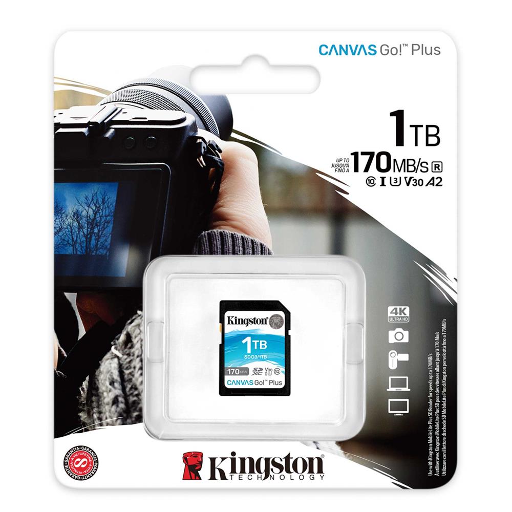 Kingston Canvas Go Plus 1TB SDXC Hafıza Kartı - 170MB/s Okuma Hızı UHS-I U3 V30