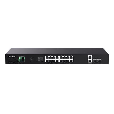 Tenda TEG1120P-16-250W 16 Port Poe+ 10-100-1000 2 Port Uplink + 2 Port SFP Switch Çelik Kasa