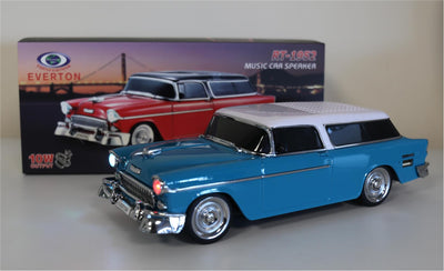 EVERTON RT-1952 Mavi Arabalı  Bluetooth Fm-Usb-Tf-Aux Şarjlı Nostaljik Radyo