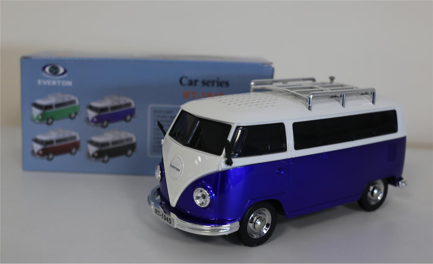 EVERTON RT-1945 Mavi Arabalı Bluetooth Fm-Usb-Tf-Aux Şarjlı Nostaljik Radyo