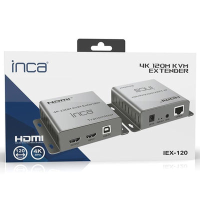 Inca IEX-120 HDMI 4K@30Hz 120mt KVM Network Extender 4K@30Hz (CAT-5e-CAT-6 Kablo Uzunluğu)