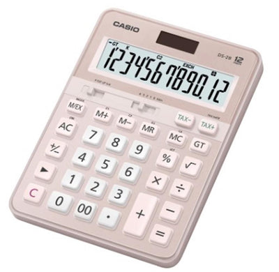 Casio DS-2B-PK Pembe Profesyonel 12 Hane Masa Üstü Hesap Makinesi