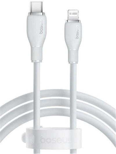 Baseus P10355701221-00 Pudding Hızlı Şarj Özellikli Type-C to Lightning 20W Kablo 1.2 M Beyaz