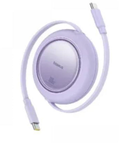 Baseus P10364500213-00 Free2 Pull Mini Kablolu USB-C 100W 2M Mor Şarj Kablosu