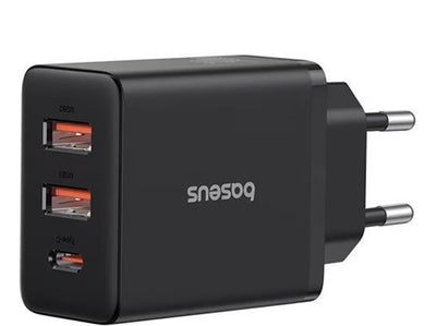 BASEUS P10111402113-00 Cube Hızlı 2U+C 30W Şarj Cihazı Küme Siyahı