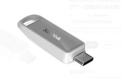 Sandisk SDIXS0N-256G-GN6NE 256GB Phone Drive with USB-C-128GB (Arctic White) Flash Bellek