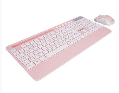 Everest KM-9676 Beyaz-Pempe Multimedya Tablet-Telefon Standlı Klavye + Mouse Set