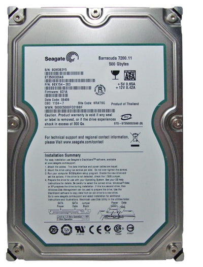 Seagate 500GB ST3500320AS 7200Rpm 32Mb Sata 3.0Gb-S 3.5 Harddisk (İthalat)