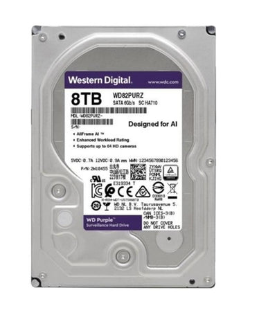 Wd 8Tb Purple WD82PURZ 7200RPM 256MB 7x24 Güvenlik Harddisk (İthalat)