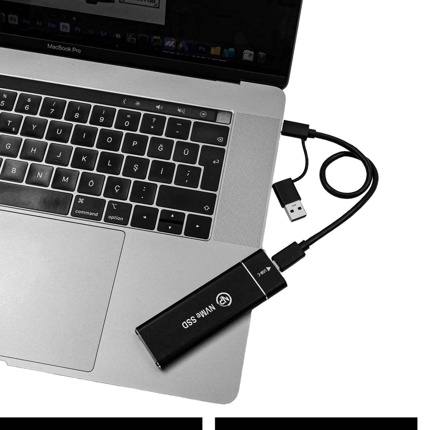 NPO DK02 NVMe M.2 USB-A/Type-C Kablolu Taşınabilir Harici SSD