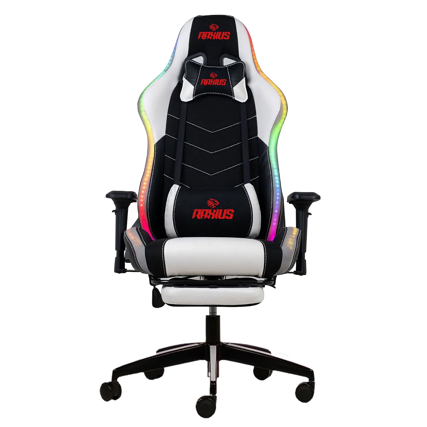 RaXius Masajlı,RGB,4D Kolçaklı,Ayak Destekli Oyuncu Koltuğu