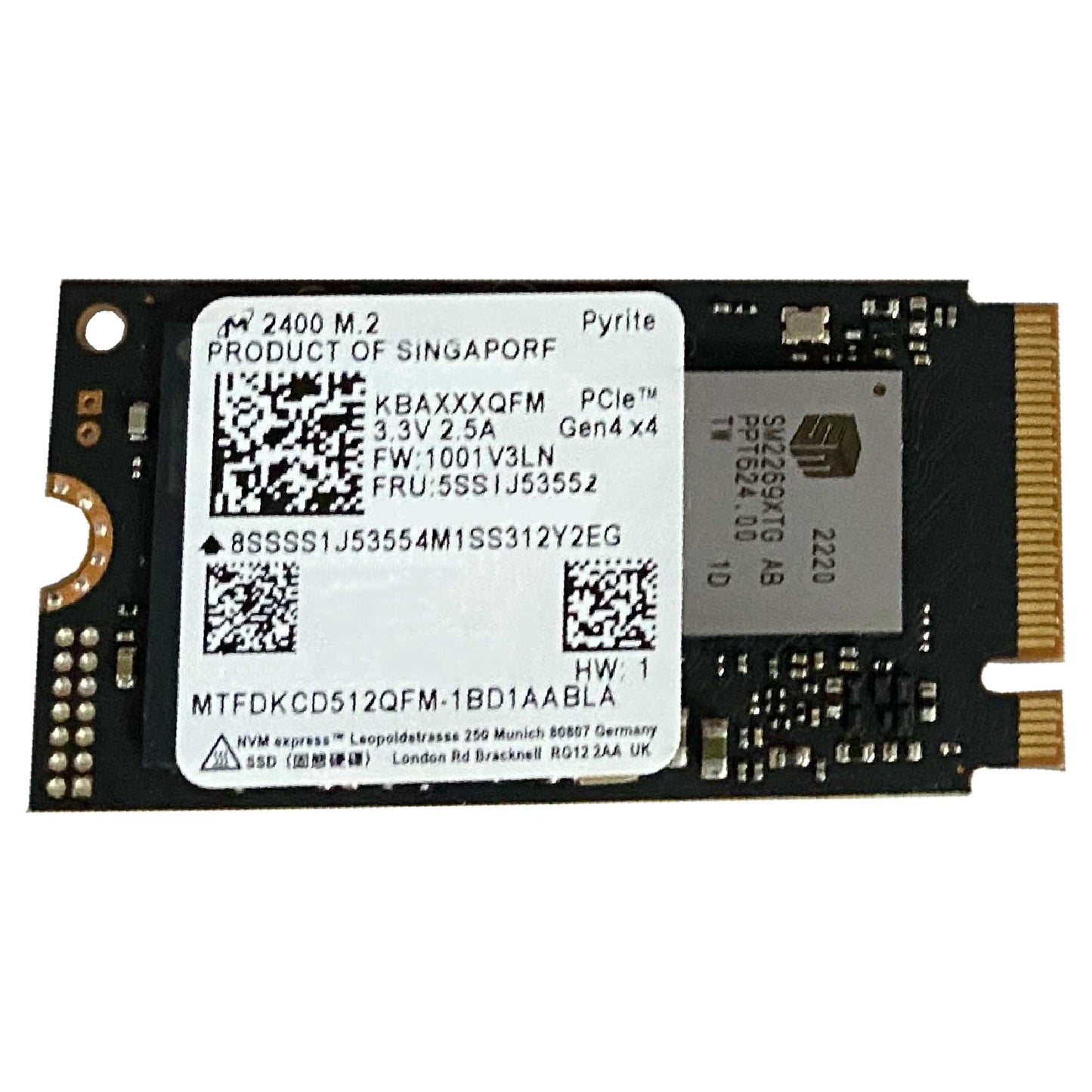 Micron 2400 512GB 22x42 M.2 NVMe SSD