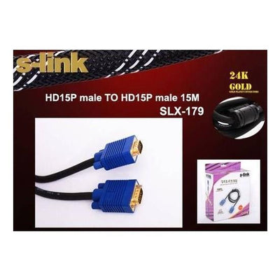 S-LINK SLX-179 15 Mt Monitör Kablosu VGA 15E/15E