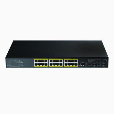 Cudy GS5024PS4 4SFP, USB, RJ45, 2Consol, 24Port Gigabit, L3 400WPoE+ Yönetilebilir Metal Rack Mount Switch