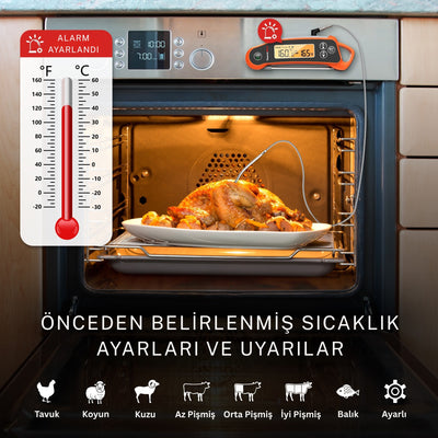 Thermopro Tp710 Katlanabilir Ek Problu Profesyonel Gıda Pişirme Termometresi