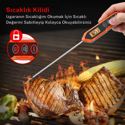 ThermoPro TP15H Dijital Et ve Gıda Termometresi - IPX6 Su Geçirmez, 3 Saniyede Hızlı Ölçüm