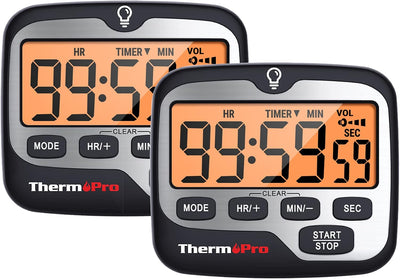 Thermopro TM01 Mutfak,Spor, Ders Alarmlı Işıklı Kronometre, Geri Sayım Sayacı ve Dijital Saat