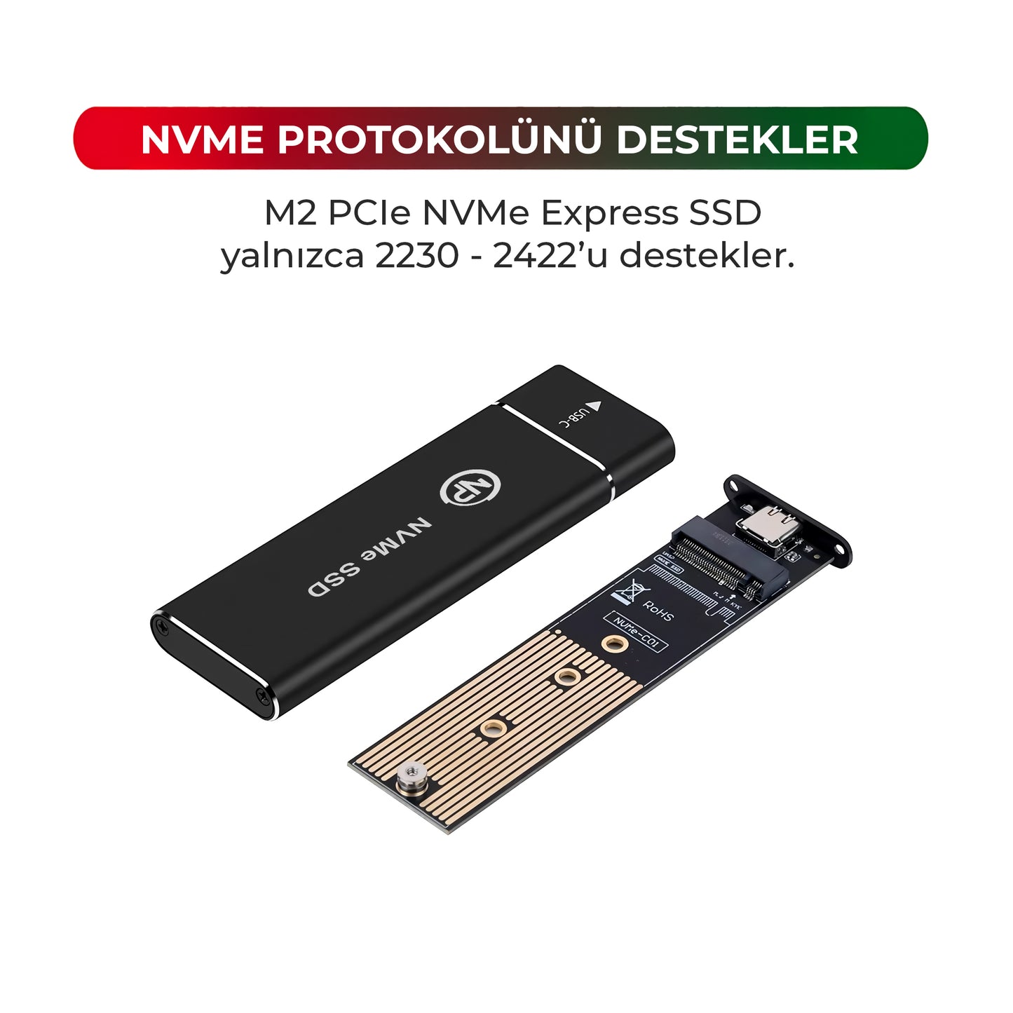 NPO DK02 NVMe M.2 USB-A/Type-C Kablolu Taşınabilir Harici SSD