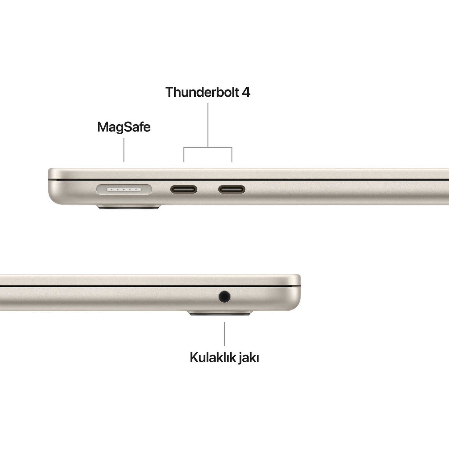 Apple MacBook Air MW103TU/A M4 16GB 512SSD 10CPU 10GPU 13.6" 2.5K MacOS Dizüstü Bilgisayar Yıldız Işığı