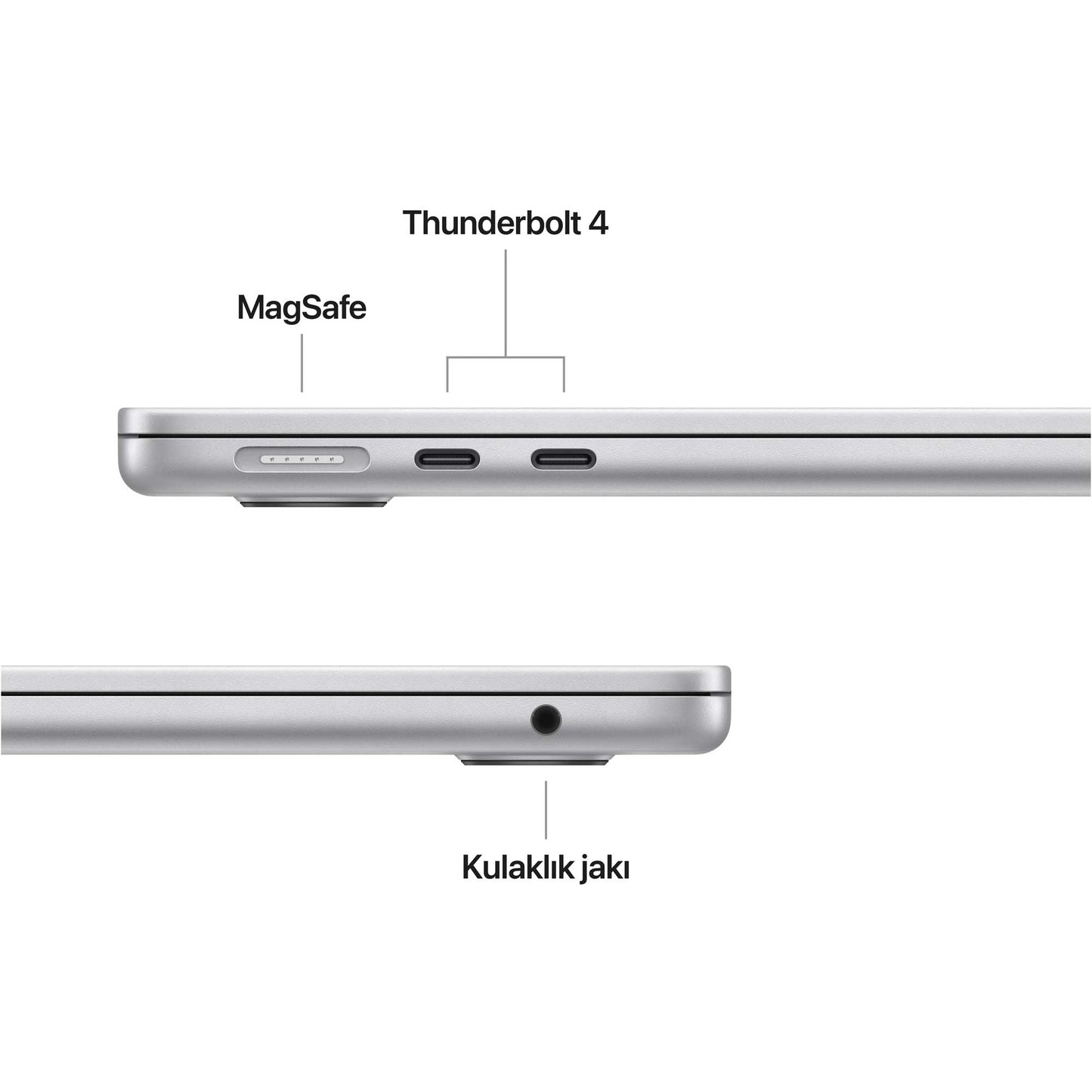Apple MacBook Air MW0X3TU/A M4 16GB 512SSD 10CPU 10GPU 13.6" 2.5K MacOS Dizüstü Bilgisayar Gümüş