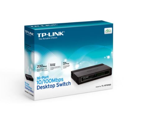 TP-LINK TL-SF1016D 16 Port Mbit Desktop Yönetilemez Plastik Kasa Switch