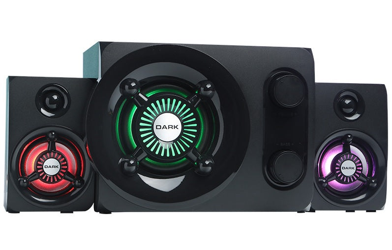 DARK DK-AC-SP212 2+1 25W Siyah 7 Farklı Renk Titreşimli LED Hoparlör