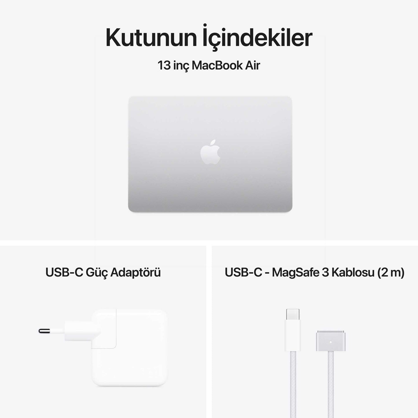 Apple MacBook Air MW0X3TU/A M4 16GB 512SSD 10CPU 10GPU 13.6" 2.5K MacOS Dizüstü Bilgisayar Gümüş