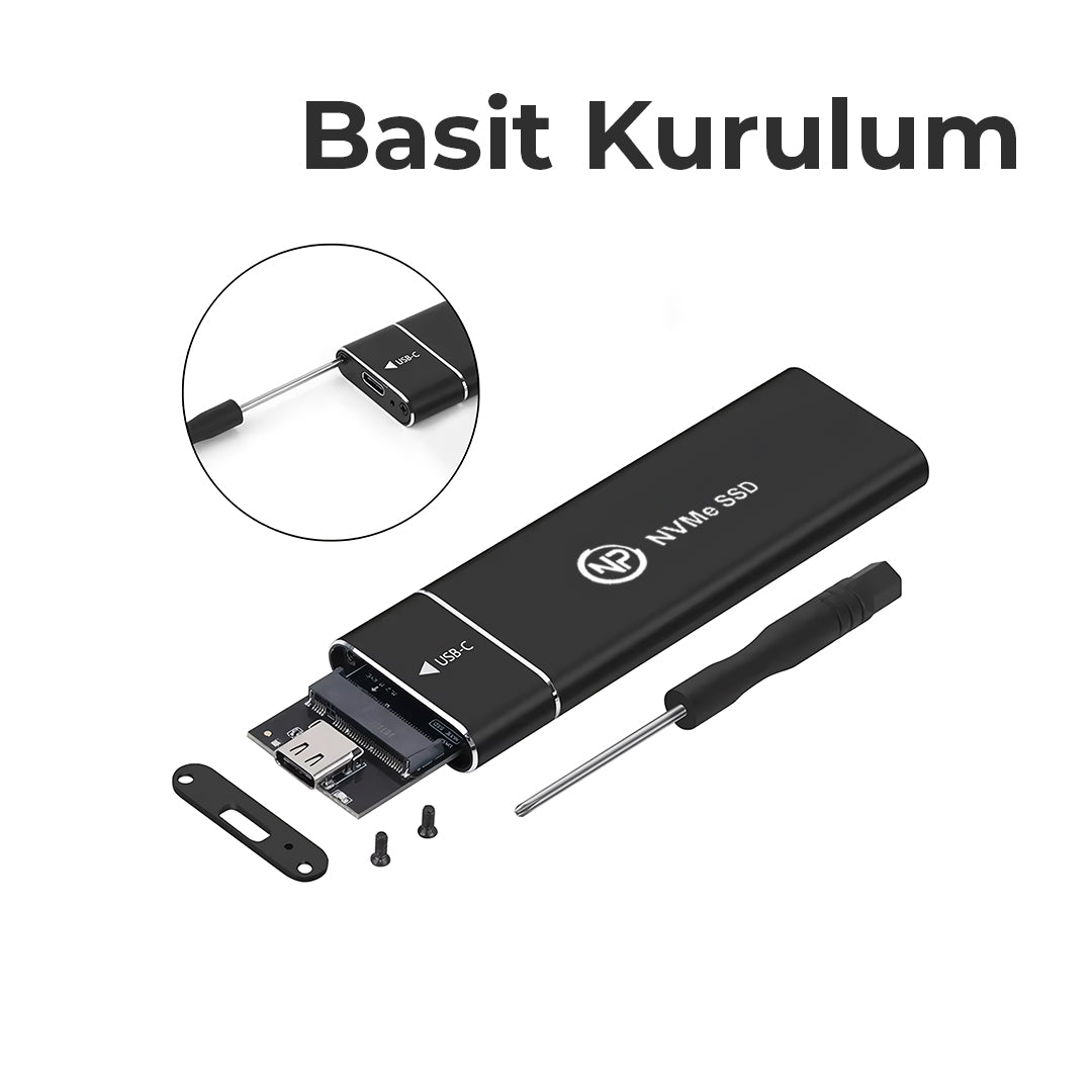 NPO DK02 NVMe M.2 USB-A/Type-C Kablolu Taşınabilir Harici SSD
