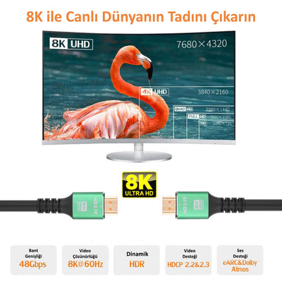 CODEGEN CPS8K15 1.5 Mt 8K 60HZ HDMI 2.1 METAL BAŞLIK HDMI KABLO