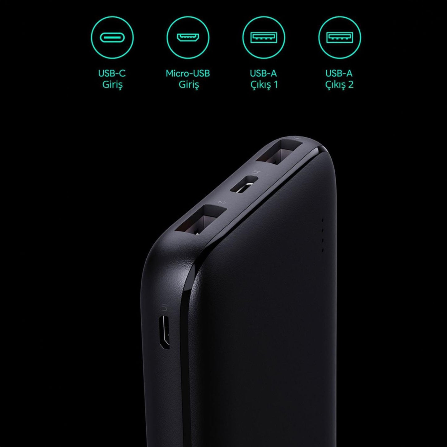 Aukey PB-N74S 20000mAh 22.5W Siyah Powerbank