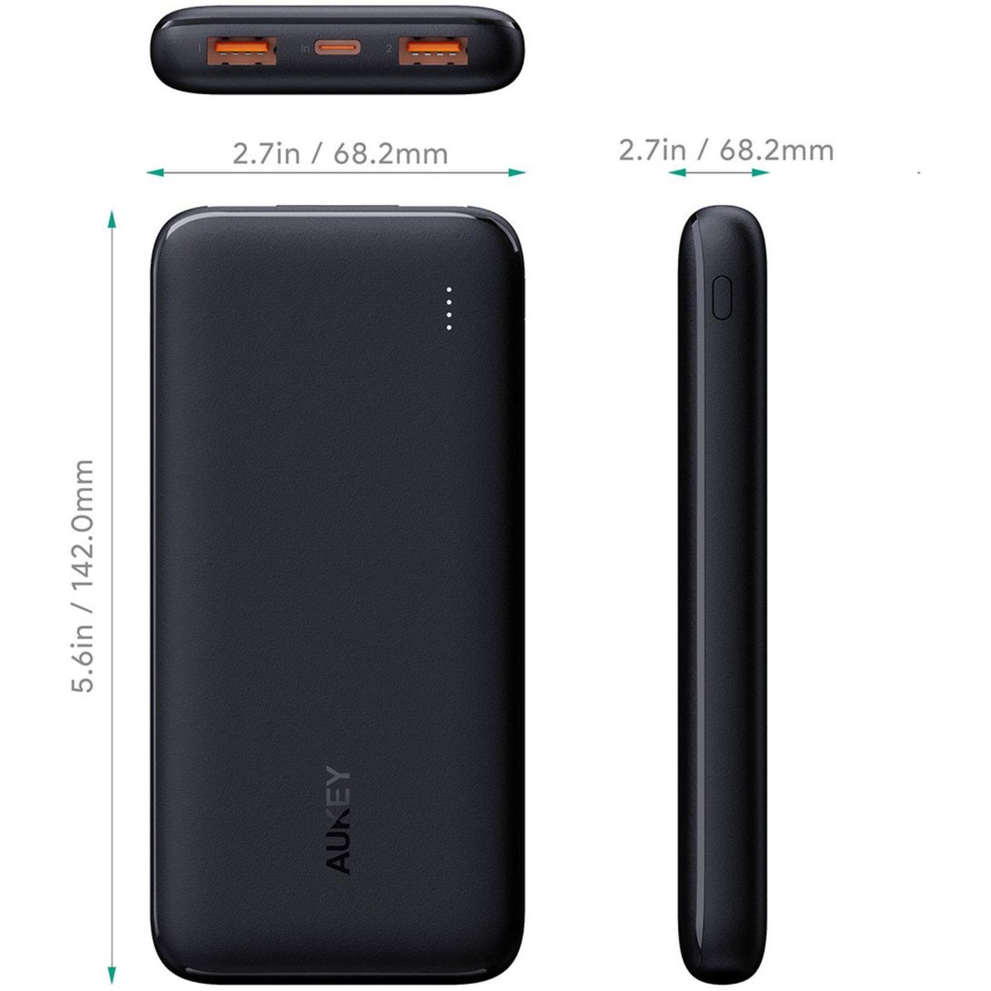 Aukey PB-N74S 20000mAh 22.5W Siyah Powerbank