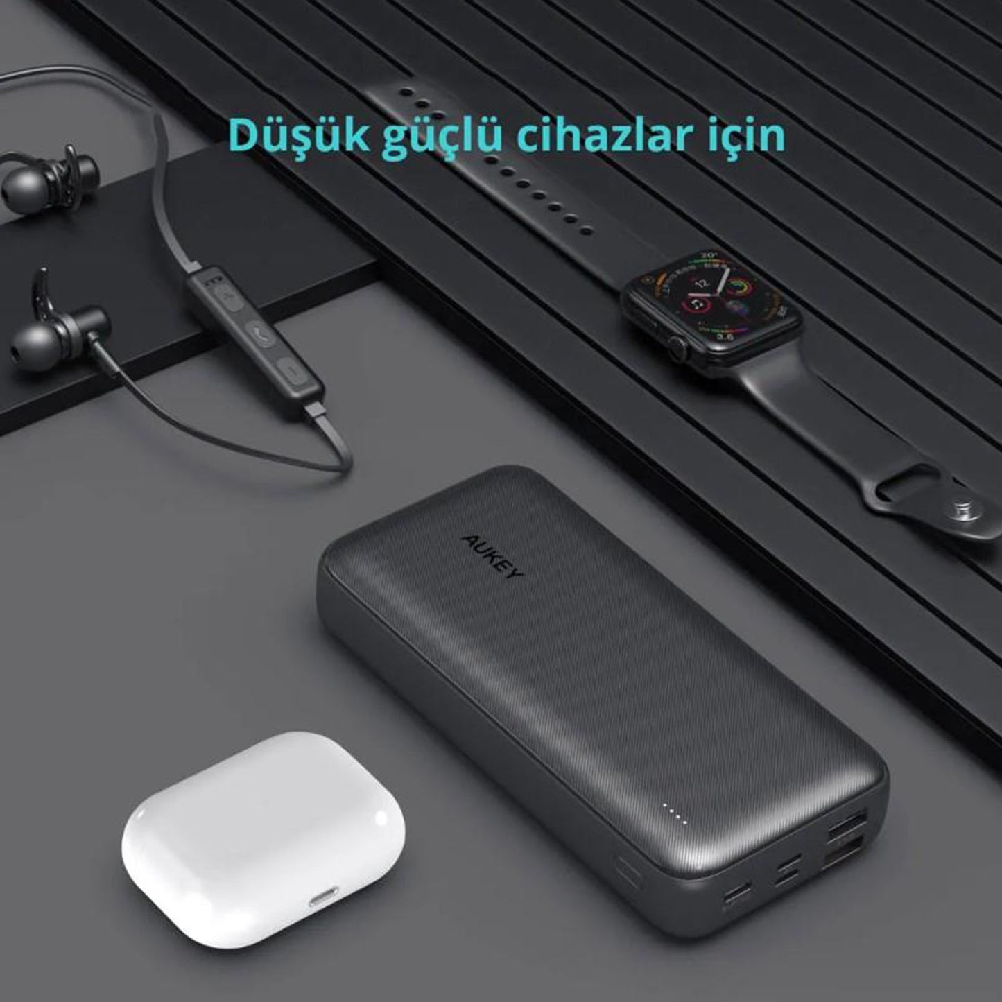 Aukey PB-N74S 20000mAh 22.5W Siyah Powerbank