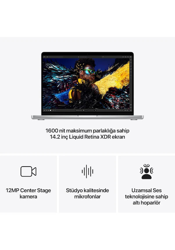 Apple MacBook Pro MW2W3TU/A M4 16GB 512GB SSD macOS 14.2" Taşınabilir Bilgisayar Gümüş