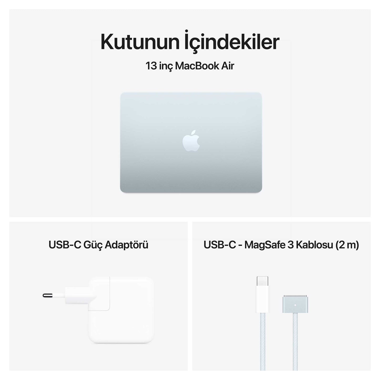 Apple MacBook Air MC6T4TU/A M4 16GB 256SSD 10CPU 10GPU 13.6" 2.5K MacOS Dizüstü Bilgisayar Gök Mavisi