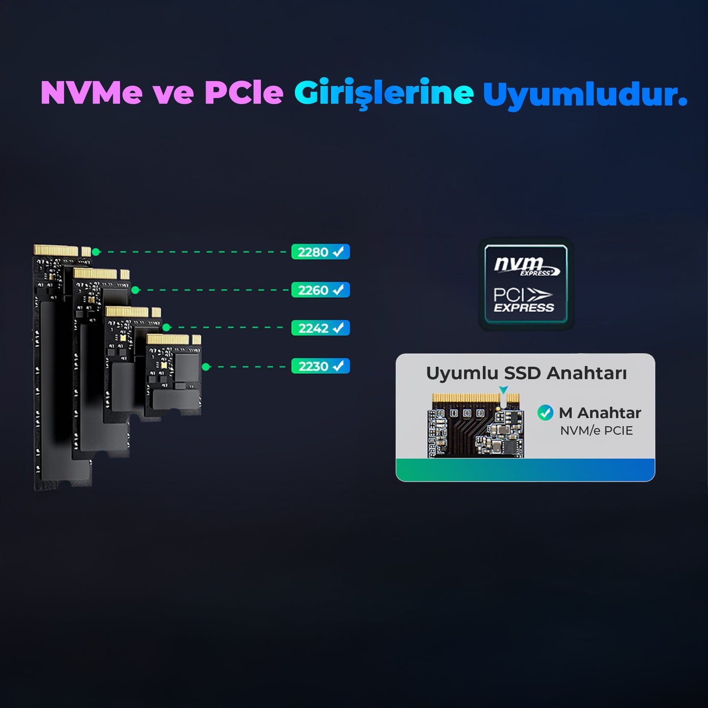 NPO DK02 NVMe M.2 USB-A/Type-C Kablolu Taşınabilir Harici SSD