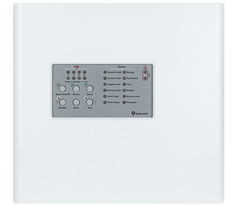 TEKNİM TFP-4404P 4 Bölgeli Konv. Plastik Kasa Yangın Alarm Paneli