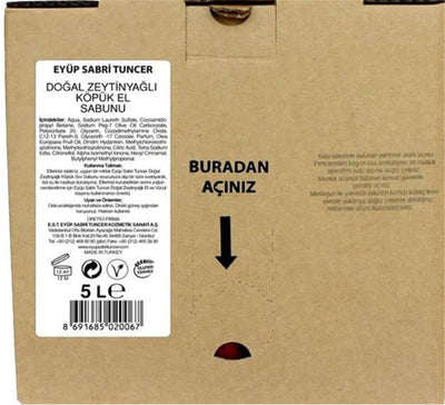 Eyüp Sabri Tuncer Zeytinyağlı Köpük Sabun 5lt Bag In Box Endüstriyel