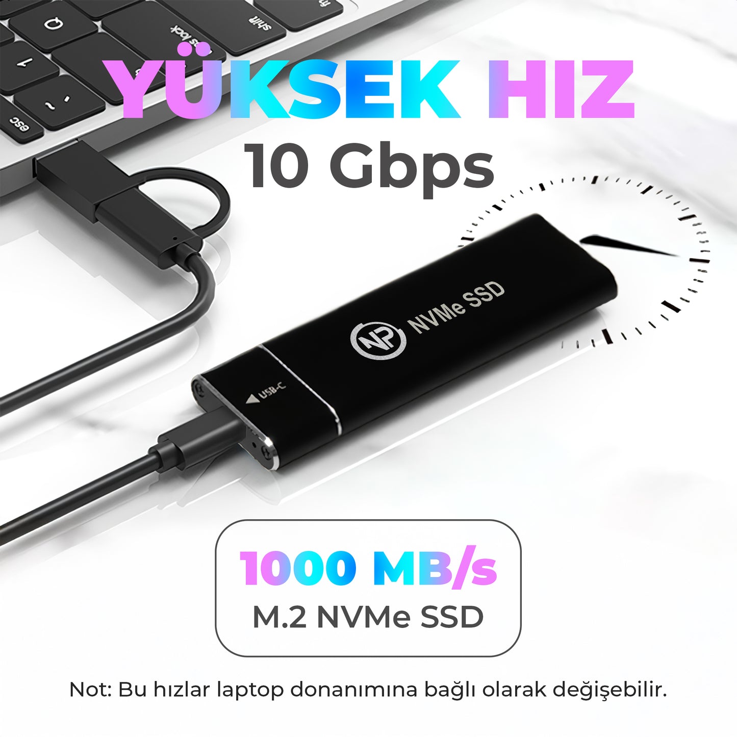 NPO DK02 NVMe M.2 USB-A/Type-C Kablolu Taşınabilir Harici SSD