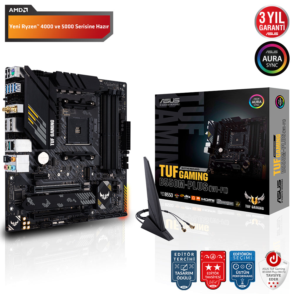 ASUS TUF GAMING B650M-PLUS WIFI B650 DDR5 (Vga Yok) GLan 2.5G mATX HD DP US3 M2 TYP-C WIFI BT AM5 AMD Anakart