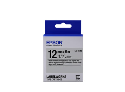 Epson LK-4SBE Gümüş Üzeri Siyah 12mm 9Metre Etiket
