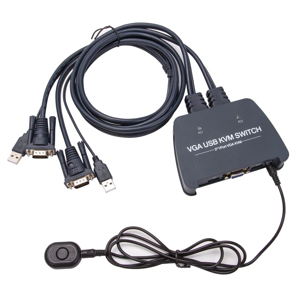 Vcom DD211-2K 2 Port VGA KVM Switch 1080P@60Hz - Plastik Kasa