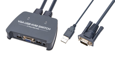 Vcom DD211-2K 2 Port VGA KVM Switch 1080P@60Hz - Plastik Kasa