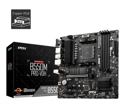 Msi B550m Pro-vdh Ddr4 4400mhz 1xvga 1xdmi 1xdp 2xm.2 Usb 3.2 Matx Am4 (amd 5000 Ve 3000 Serisi Islemci Uyumlu)