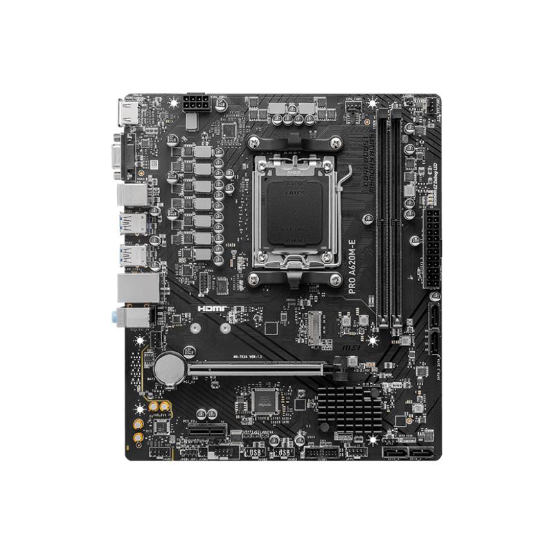Msi Pro A620m-e Ddr5 6800mhz 1xvga 1xhdmi 1xm.2 Usb 3.2 Matx Am5 ( Amd Am5 7000 Serisi Islemci Uyumlu)