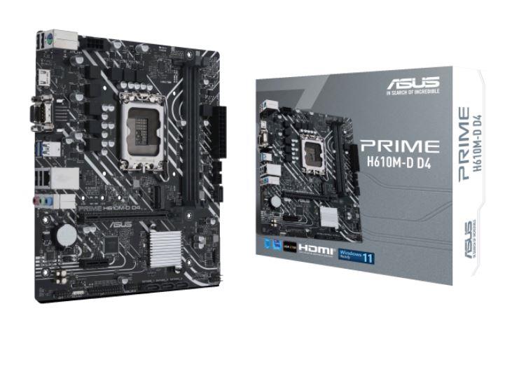 Asus Prime H610m-d D4 Ddr4 3200mhz 1xvga 1xhdmi 1xm.2 Usb 3.2 Matx 1700p (12. / 13. Ve 14. Nesil Islemci Uyumlu)
