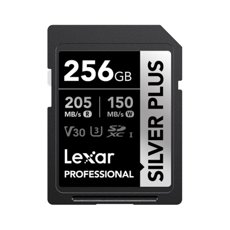 256gb Lexar Lsdsipl256g-bnnng Professional Silver Plus Sdxc Uhs-i Cards Up To 205mb/s Read 150mb/s Write C10 V30 U3