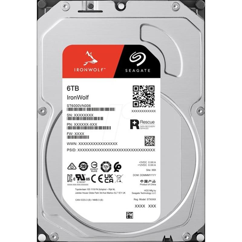 6 Tb Seagate 3.5 Ironwolf Sata3 5400rpm 256mb St6000vn006 (3 Yil Resmi Dist Garantili)